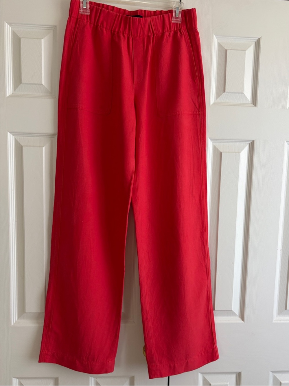 Banana Republic Red Straight-Leg Pull-On Pants